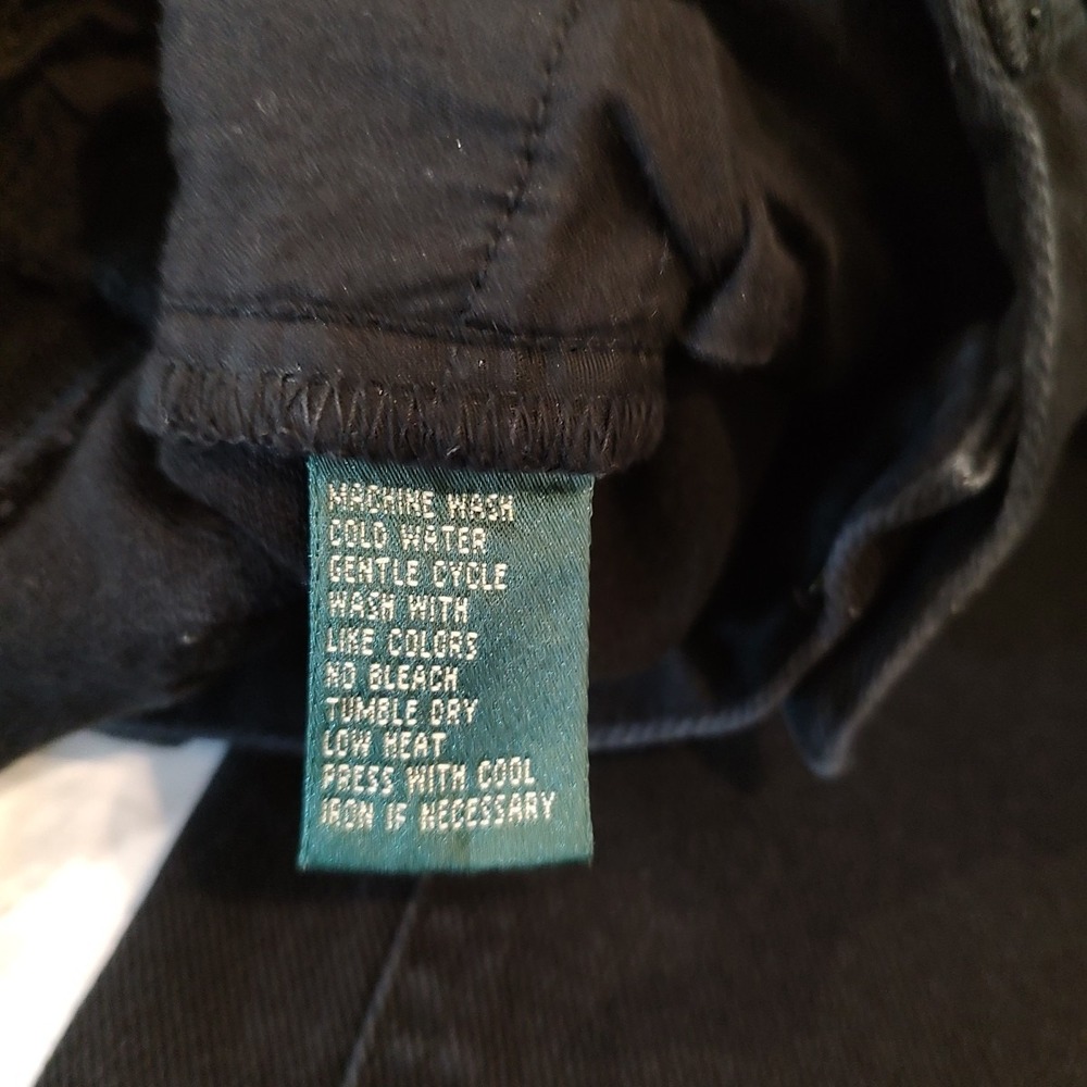 Lauren Jeans Ralph Lauren Black Straight Leg Womens Sz 10 Petite Stretch Y2K - Picture 7 of 8